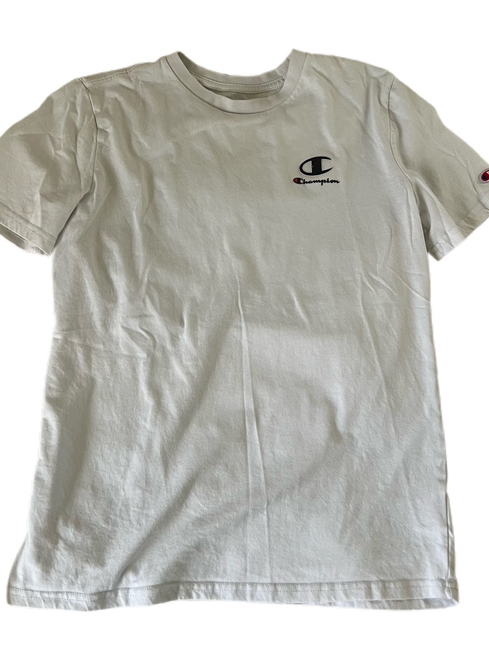 Champion White Short Sleeve Crewneck Tee with Chest Logo